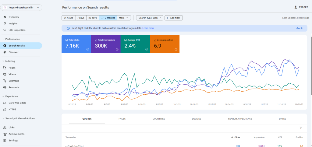 سرچ کنسول ساره بصیری